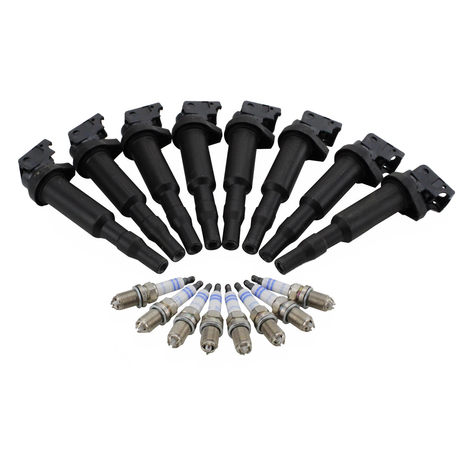 Set of 8 Ignition Coils & Spark Plugs for BMW E60 E65 (2001–2010)