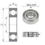 Deep Groove Ball Bearing 8x19x6mm for Scooter Skateboard (1 Pc)