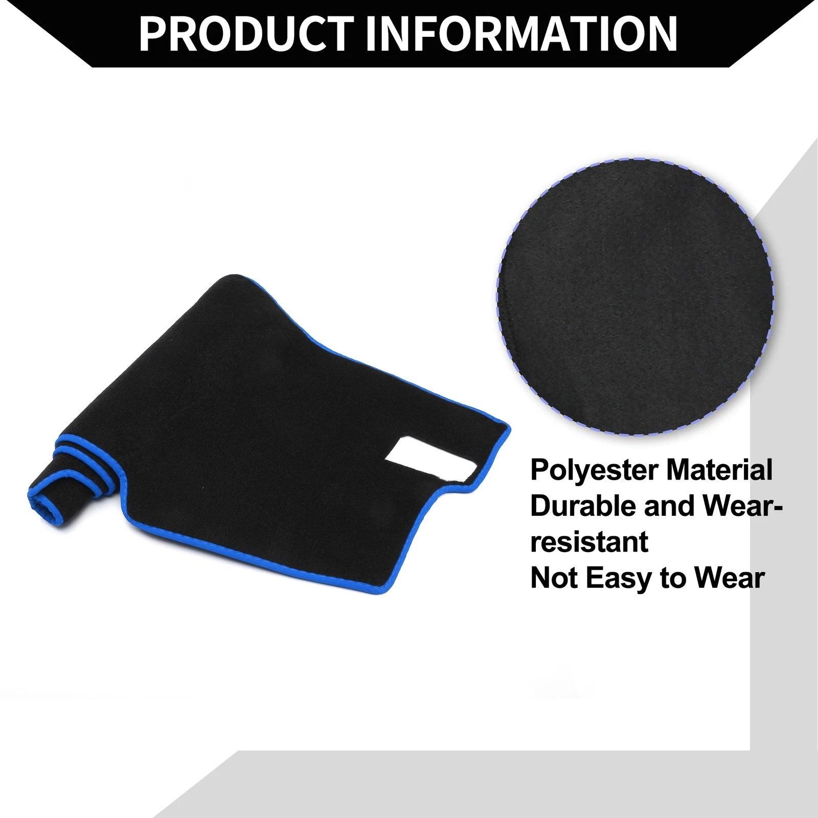 Set of 1 Dashboard Dash Cover Mat for Honda Civic (2021–2024) Black Blue