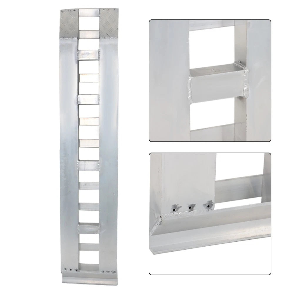 2Pcs 72" × 15" Aluminum Trailer Ramps 6500 LBS Hook End Knife