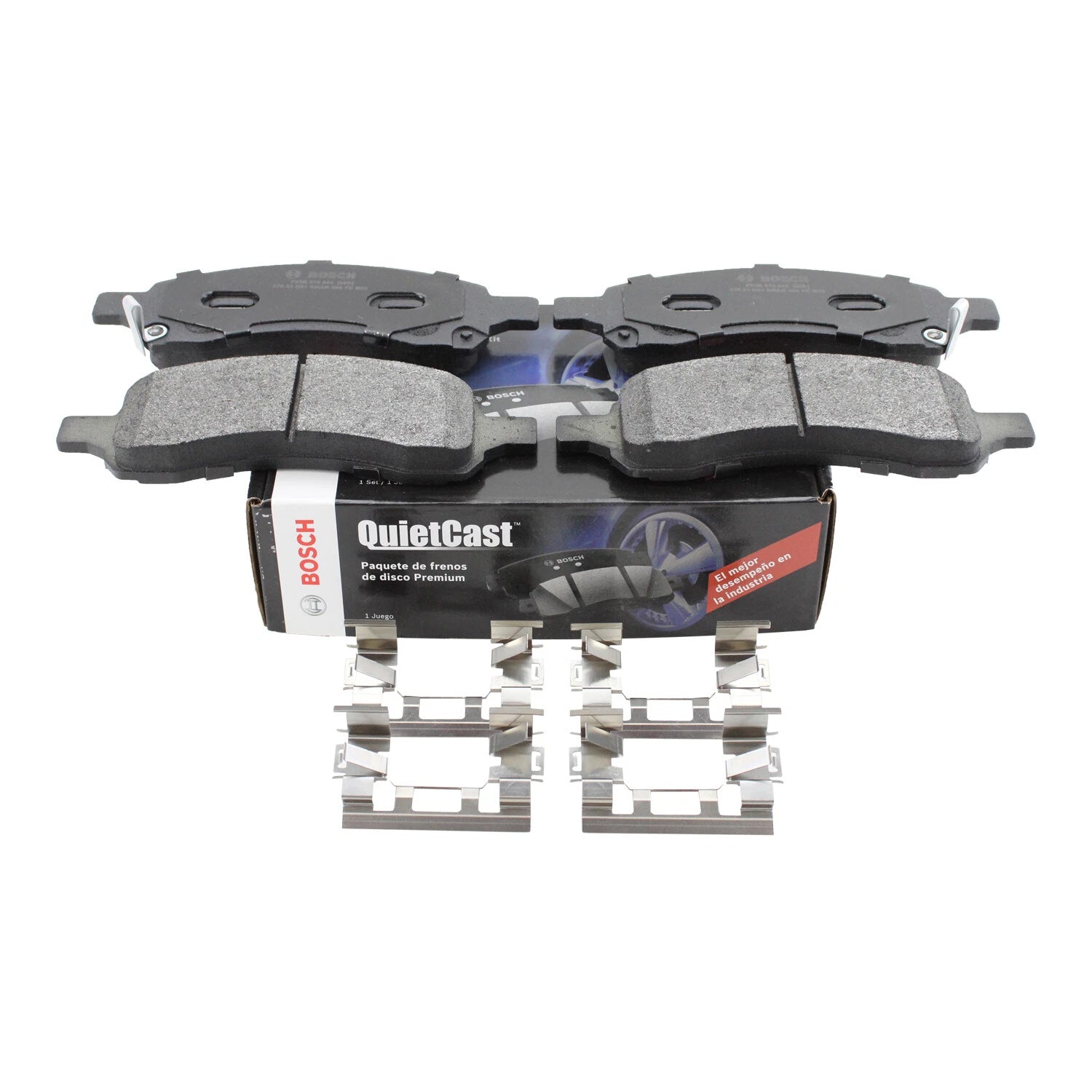 Set of 4 Bosch QuietCast Front Semi-Metallic Brake Pads for Buick Chevy GMC Isuzu Saab