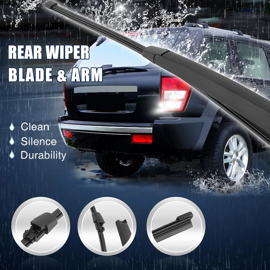 Rear Windshield Wiper Blade Arm Set 405mm for Volkswagen Multivan (2002–2017)