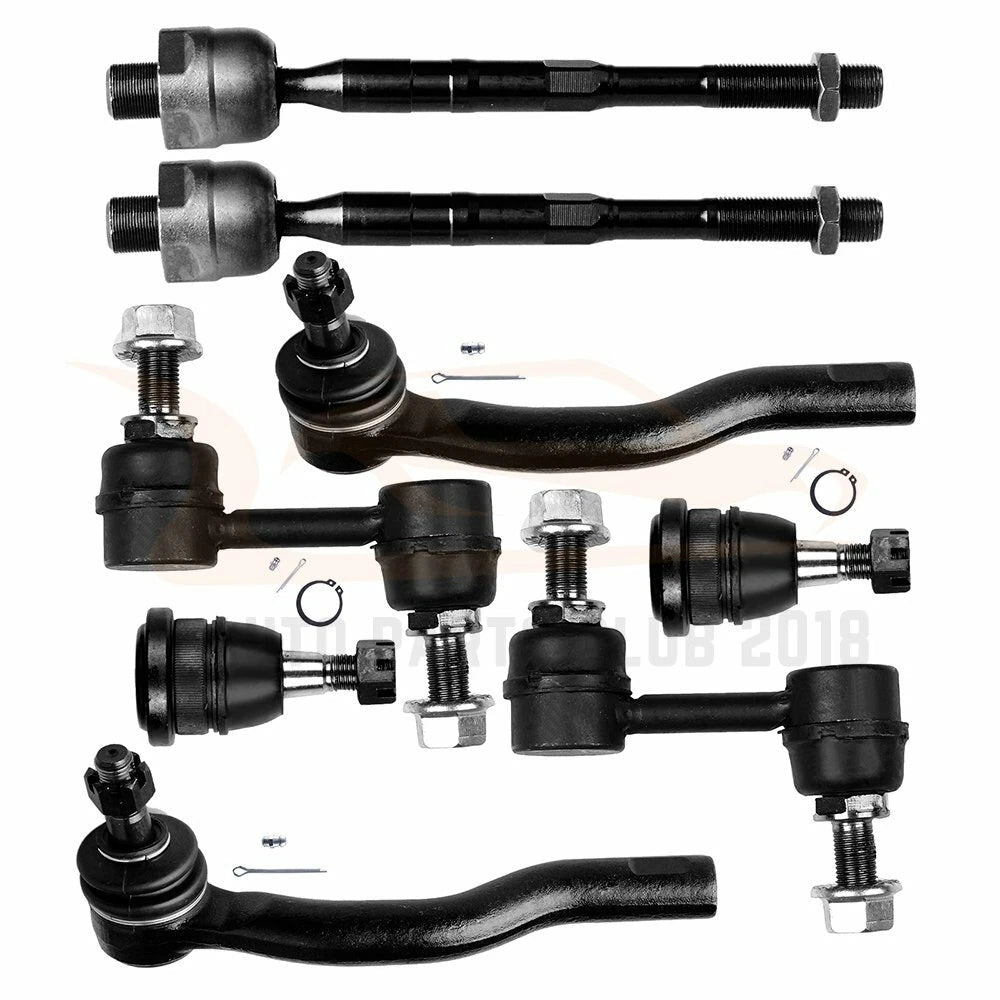 Set of 8 Front Ball Joints Tie Rods Sway Bar Links for Nissan Titan (2004–2015)