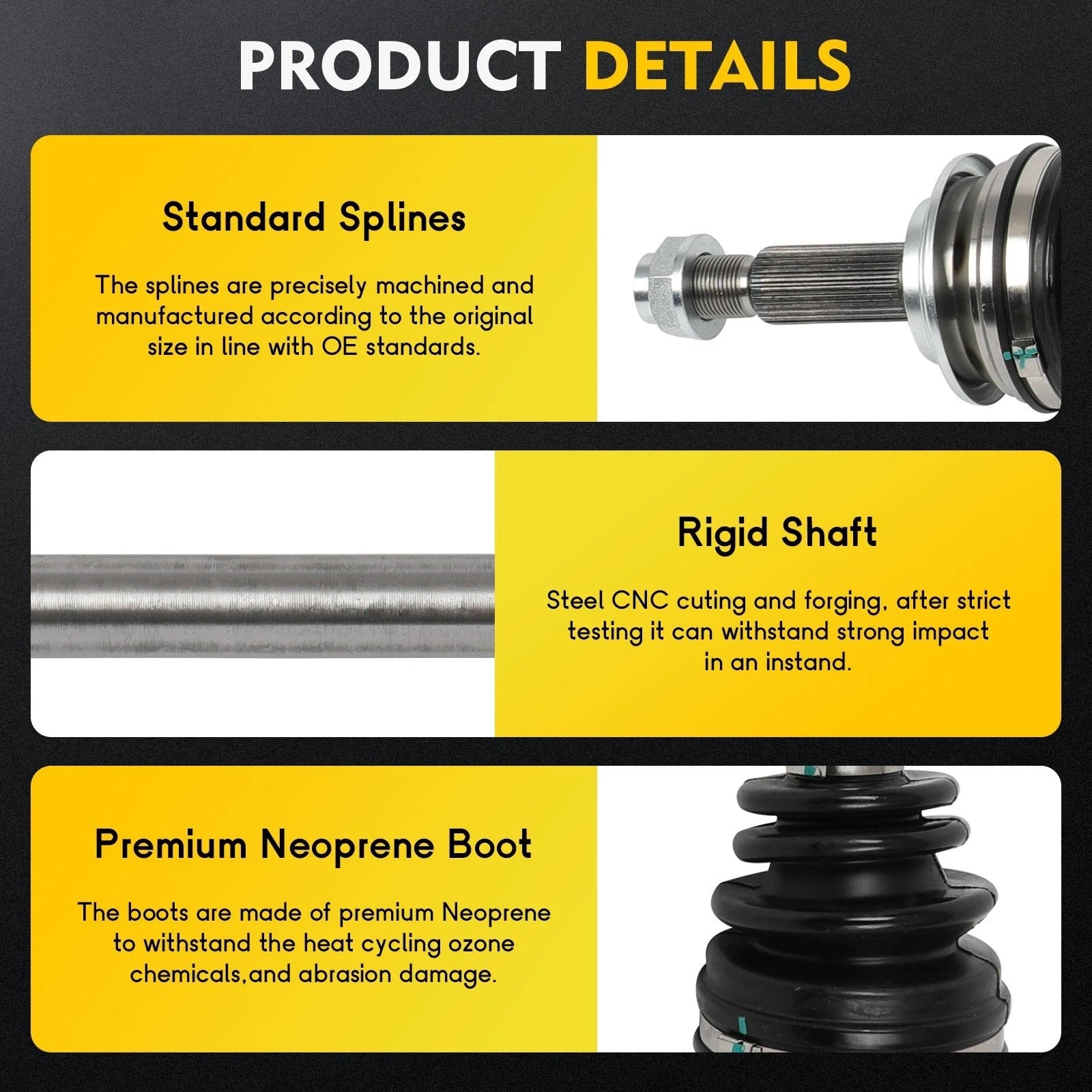 CV Axle Assembly Front Passenger Side for Toyota Prius C (2012–2019)