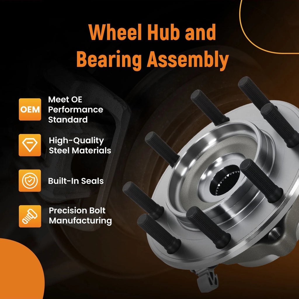 2X Front Wheel Hub & Bearing for GMC Sierra 3500 HD (2007-2010)