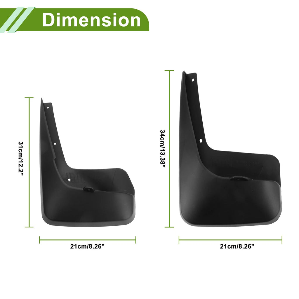 Set of 4 Mud Flaps Splash Guards for Dodge Town & Country (2011–2017)