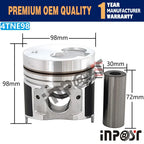 Set of 4 Pistons with Rings STD 98.0mm for Yanmar 4TNE98