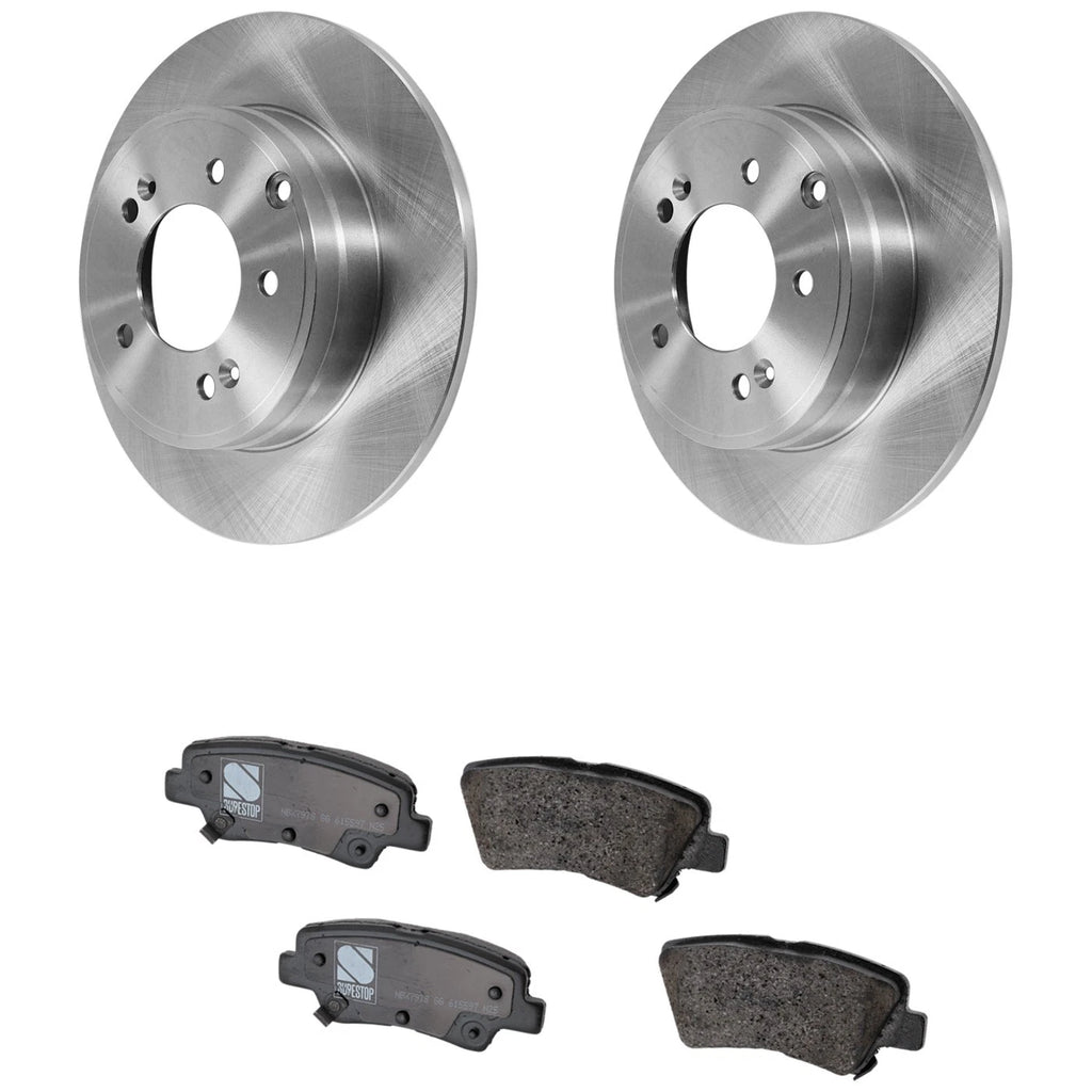 Rear Brake Disc Rotors and Pads Kit for Hyundai Sonata, Kia Cadenza (2014–2016)
