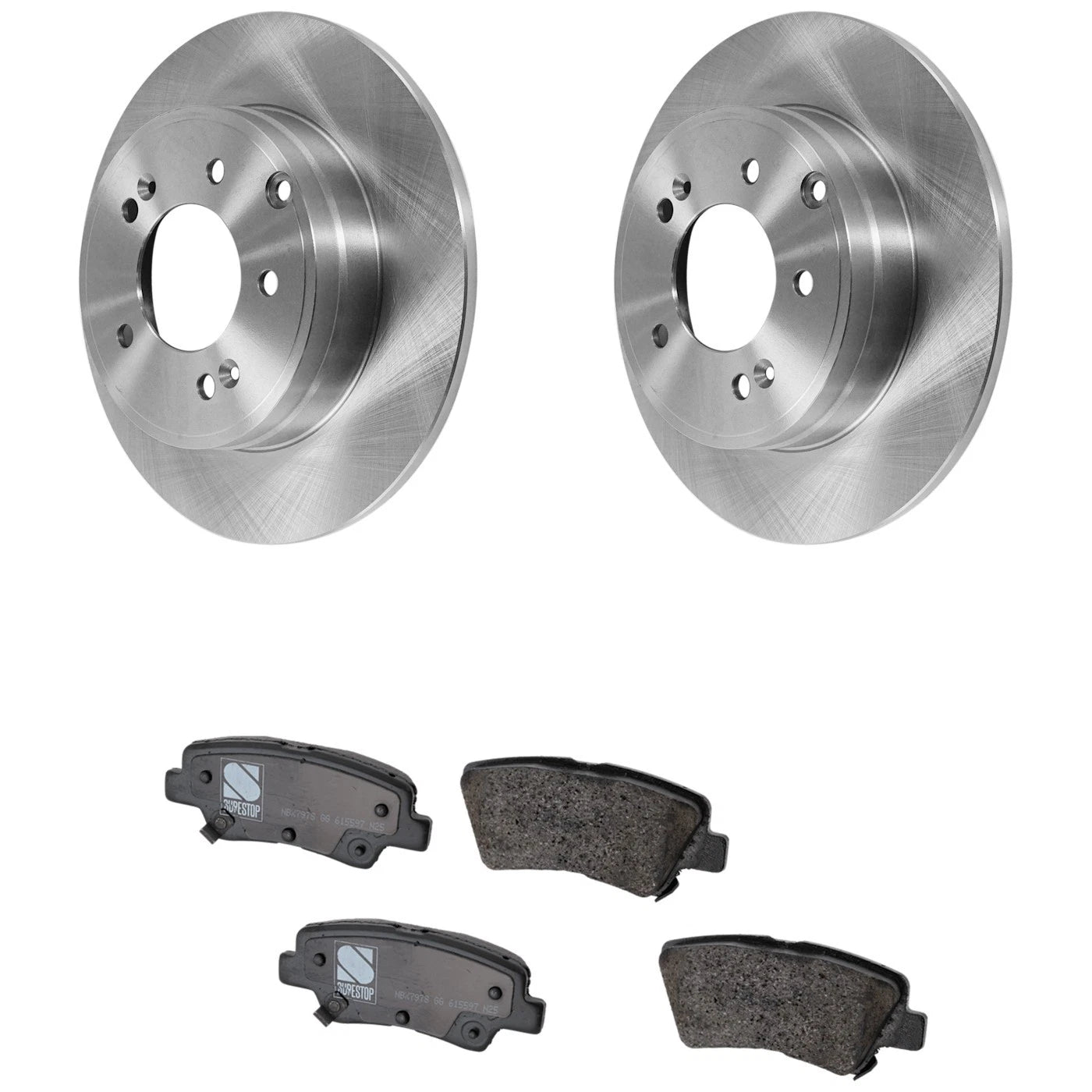 Rear Brake Disc Rotors and Pads Kit for Hyundai Sonata, Kia Cadenza (2014–2016)
