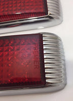 LED Tail Lights Flush Fit with Chrome Bezel and Gaskets for 1941 Ford
