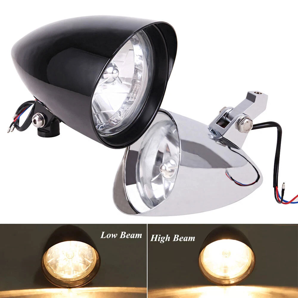 Billet Bullet Headlight for Harley Sportster (Chrome/Black)