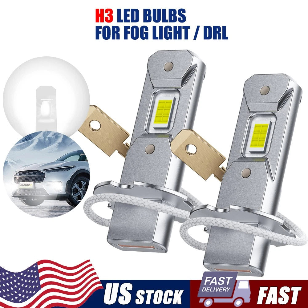 AUXITO H3 LED Fog Light Bulbs 6500K Xenon Conversion (EAX V)
