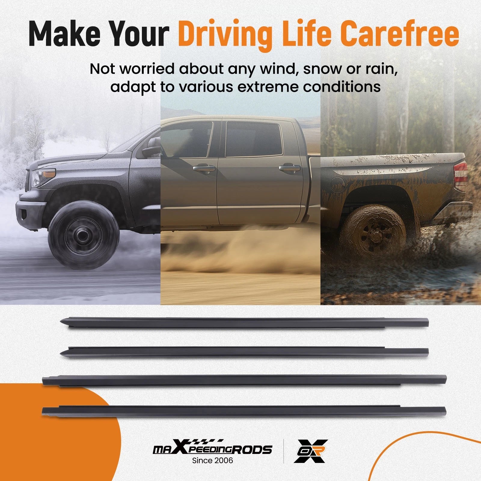 Window Weatherstrip Molding Trim Seal for Dodge Ram 1500/2500/3500 (2009–2023)