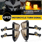 Set of 4 Smoke Amber LED Turn Signal Indicator Lights for Universal Motorcycle