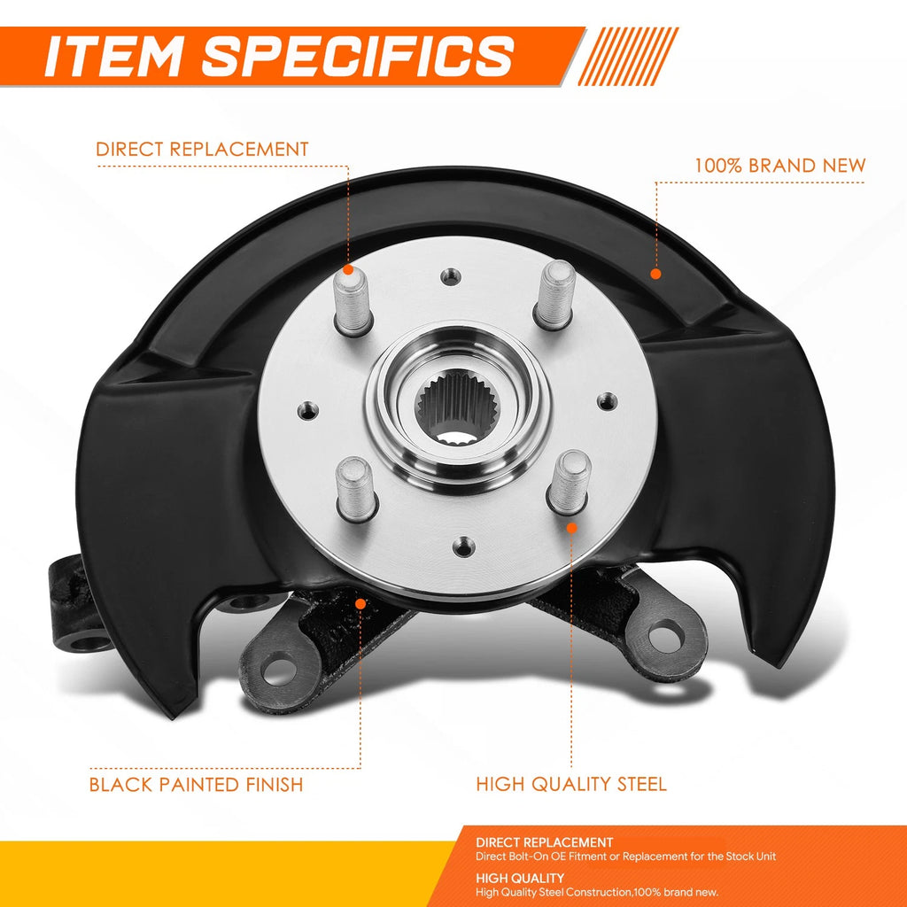 Front Left Loaded Wheel Bearing Hub Knuckle Assembly for Honda Civic (2003–2005)