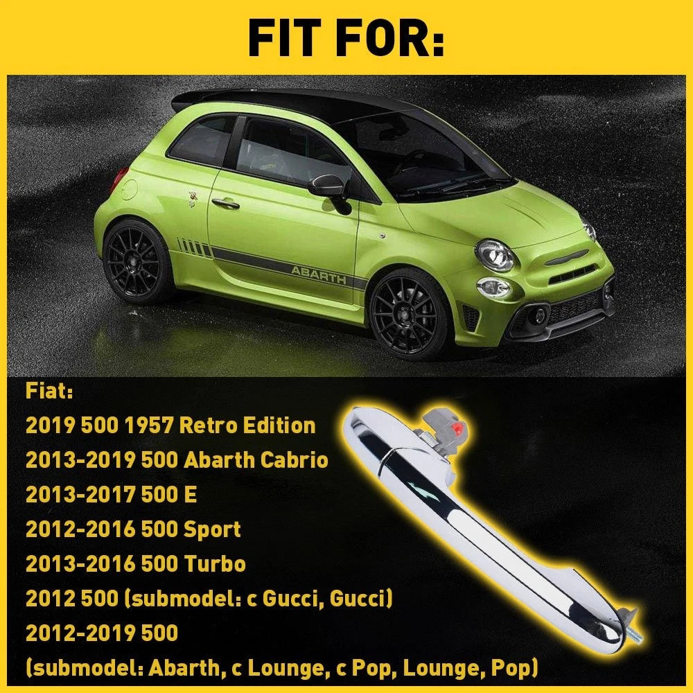 Chrome Outer Door Handle LH for Fiat 500 (2012–2019)