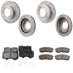 Disc Brake & Pad Kit for Toyota 4Runner (2003–2009) Cross-drilled Slotted