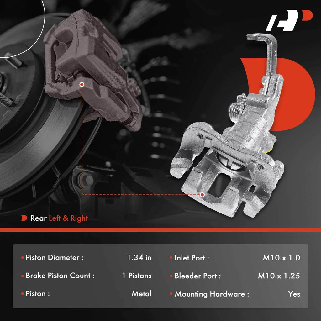 Pair Rear Disc Brake Calipers with Brackets for Honda Accord (1991–1997)