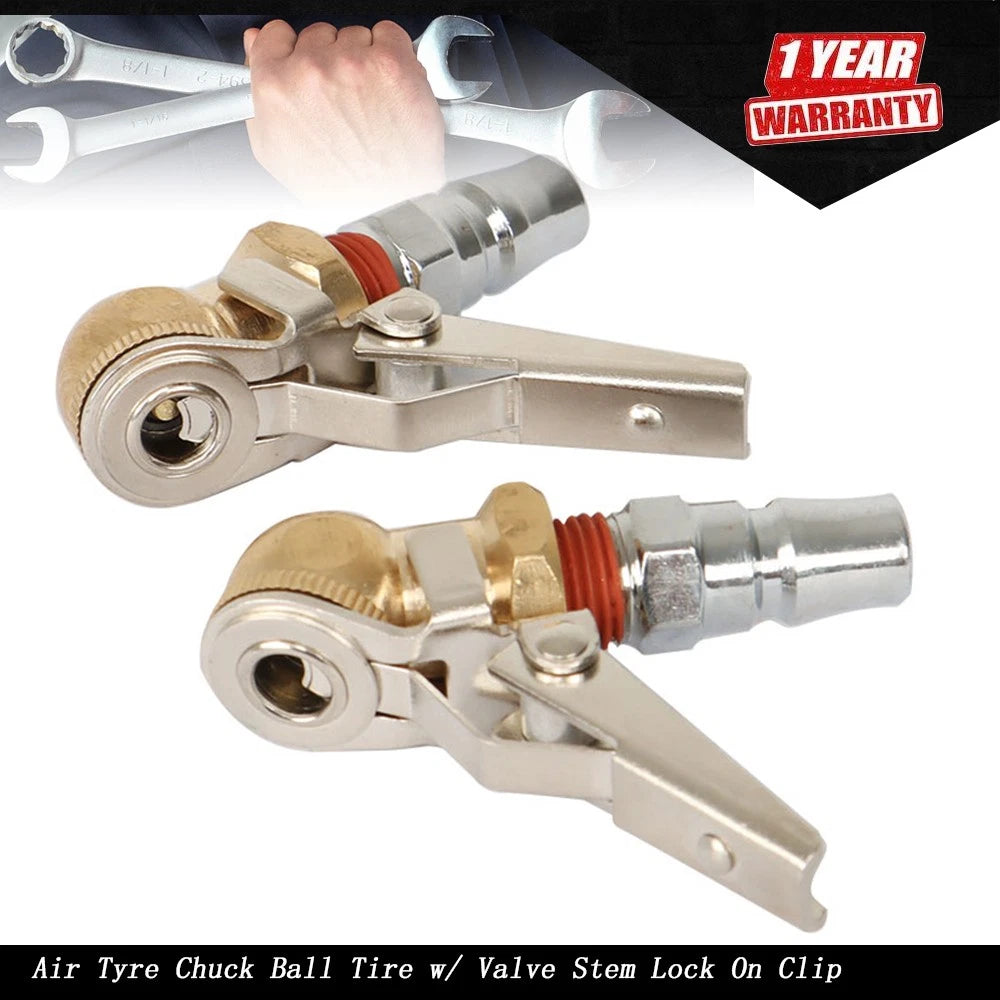 2Pcs Tire Chuck with Valve Stem Lock for Universal Use