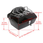 50L Universal Black Motorcycle Tail Box for Harley Honda (Universal Fit)