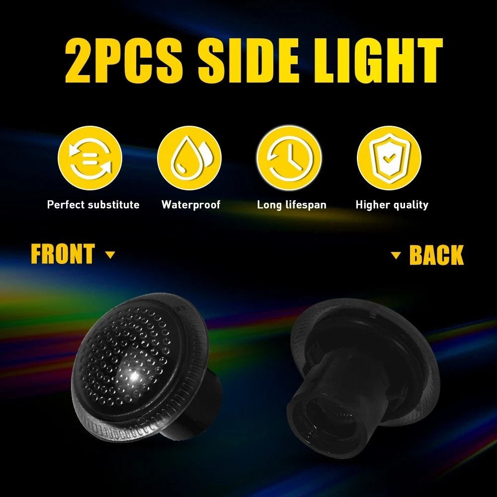 2X Clear Side Fender Marker Repeater Lights for Ford Transit Connect (2010–2021)