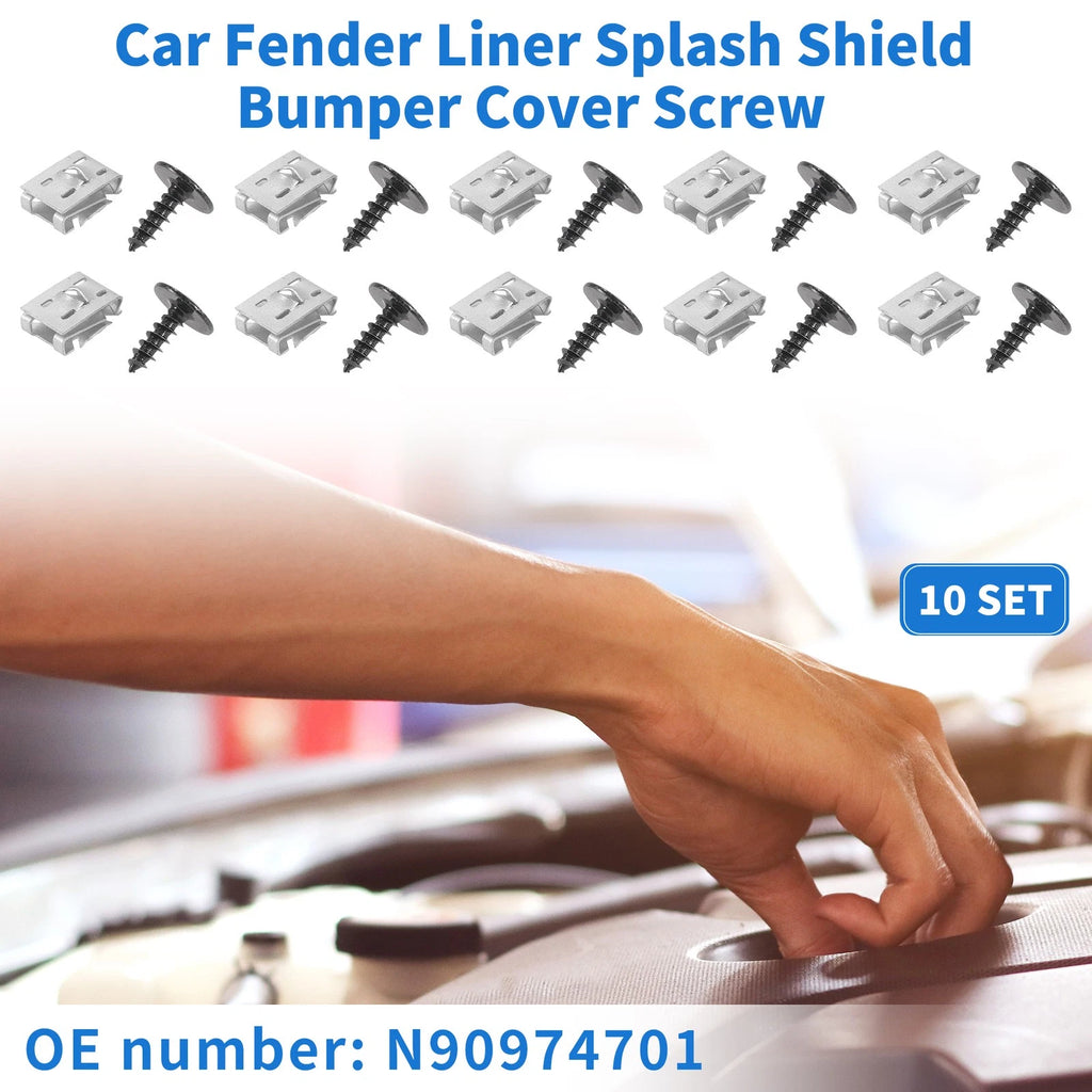 Set of 10 Fender Liner Splash Shield Bumper Cover Screws for VW Alltrack (2017–2019)