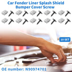 Set of 10 Fender Liner Splash Shield Bumper Cover Screws for VW Alltrack (2017–2019)