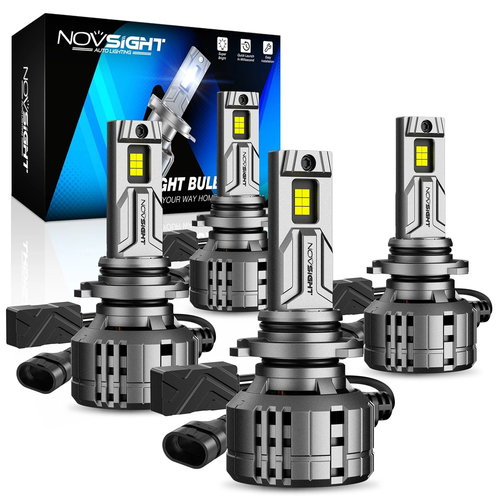 Set of 4 NOVSIGHT 9005 9006 LED Headlight Bulbs Conversion Kit 6500K
