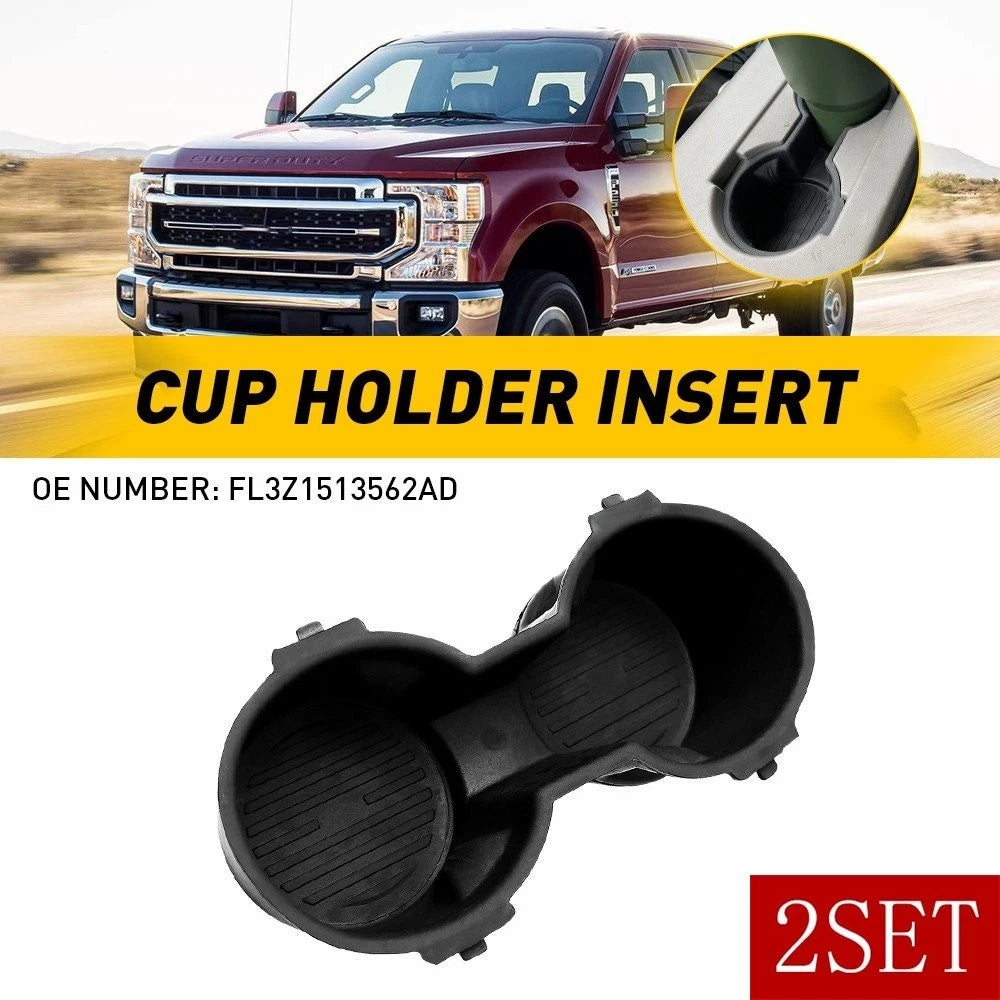 Set of 2 Rubber Cup Holder Inserts for Ford F-150 F-250 F-350 Super Duty