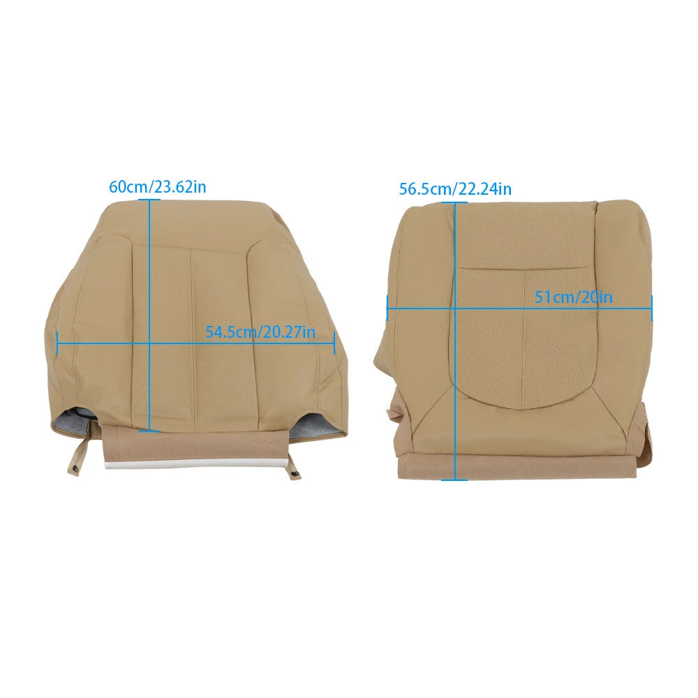 Set of 2 Tan Leather Seat Covers for Ford F250 F350 Lariat (2011–2016)