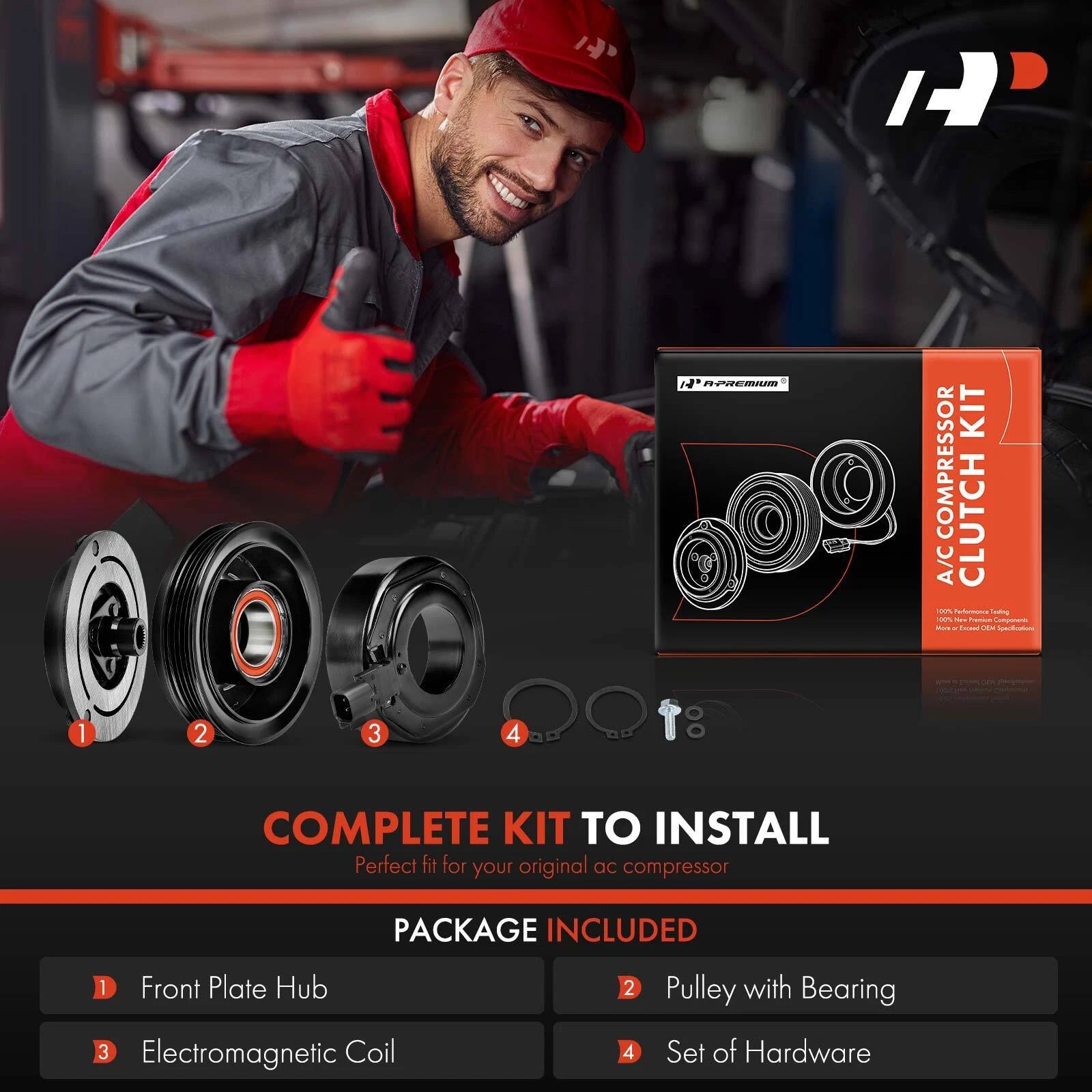 A/C Compressor Clutch Kit for Ram 1500 (2019–2021) Jeep JL Wrangler (2020–2023)