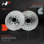 Front Drilled Brake Rotors & Ceramic Pads for Jeep Compass Renegade (2017–2023)