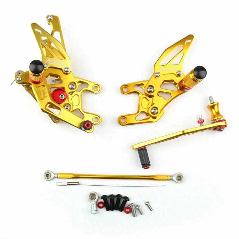 Aluminum Rearsets Footpeg Pedals for Honda CBR 1000RR (2012–2018) Gold T9