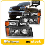 Headlight Assembly Pair for Chevy Colorado GMC Canyon (2004–2012) Black Housing