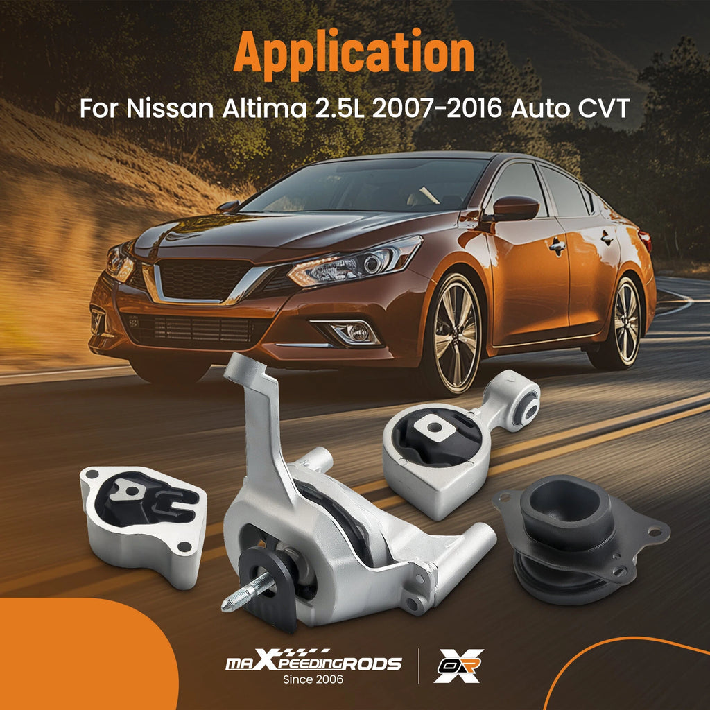 Set of 4 Engine Motor & Transmission Mounts for Nissan Altima (2007–2016)