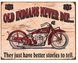 Vintage Replica Tin Metal Sign for Indian Motorcycle (1637)