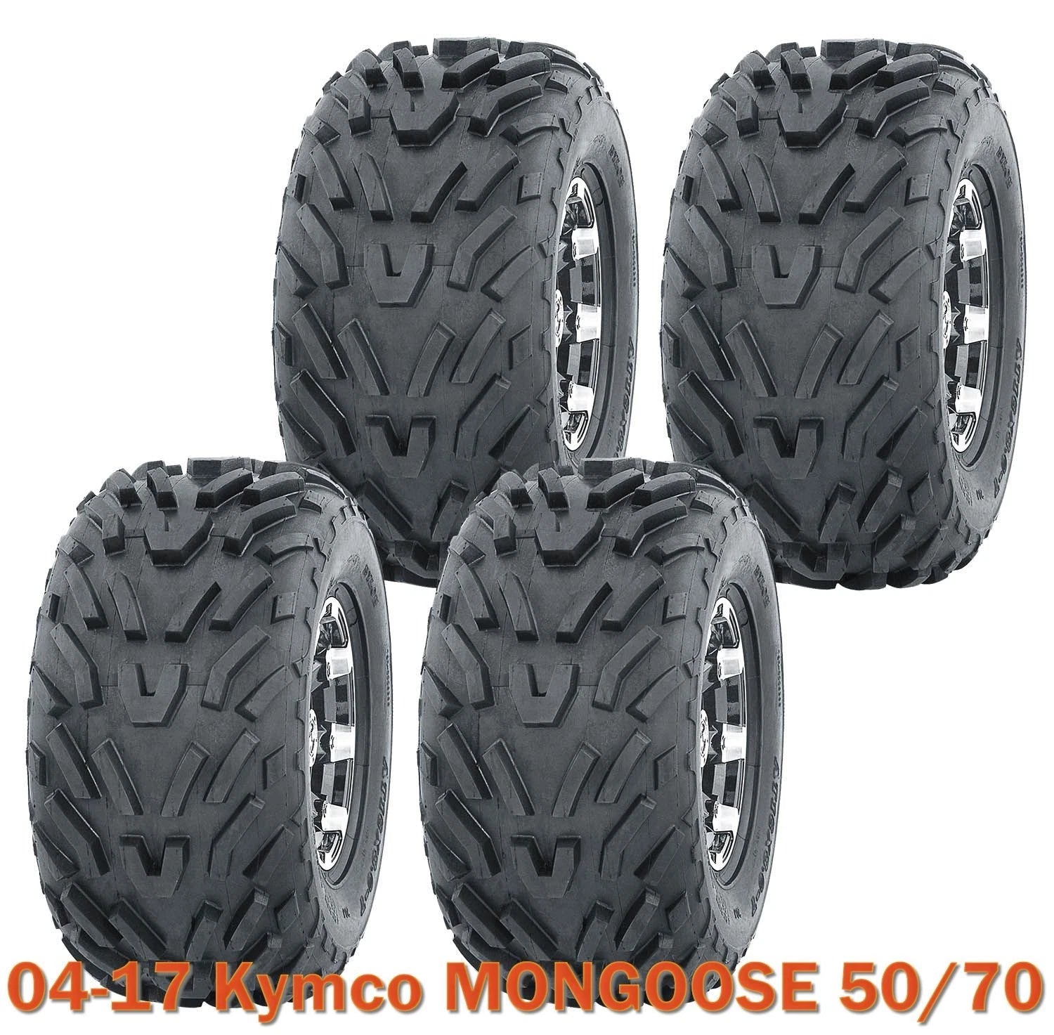 Full Set of 4 ATV Tires 16x8-7 for Kymco Mongoose 50/70 (2004–2017)