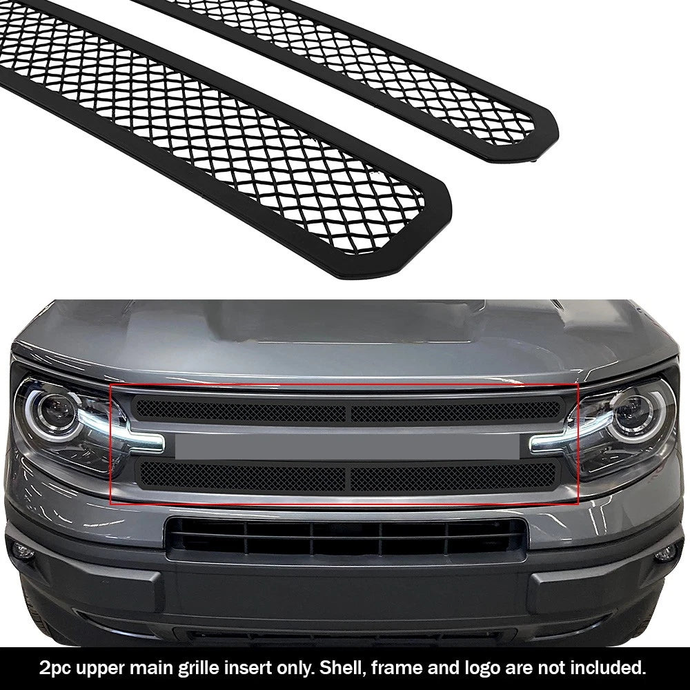 Stainless Black Mesh Grille Insert for Ford Bronco Sport (2021-2026)