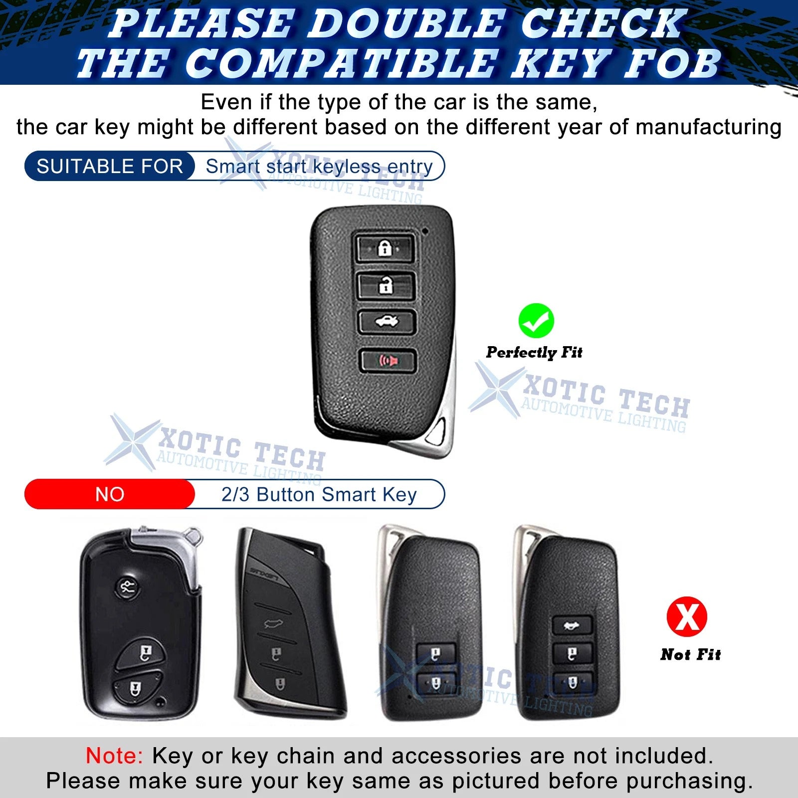 TPU Leather Remote Key Fob Cover Holder for Lexus (2013-2022)