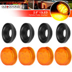 Set of 4 Round 2.5" Amber Side Marker Lights for Truck Trailer