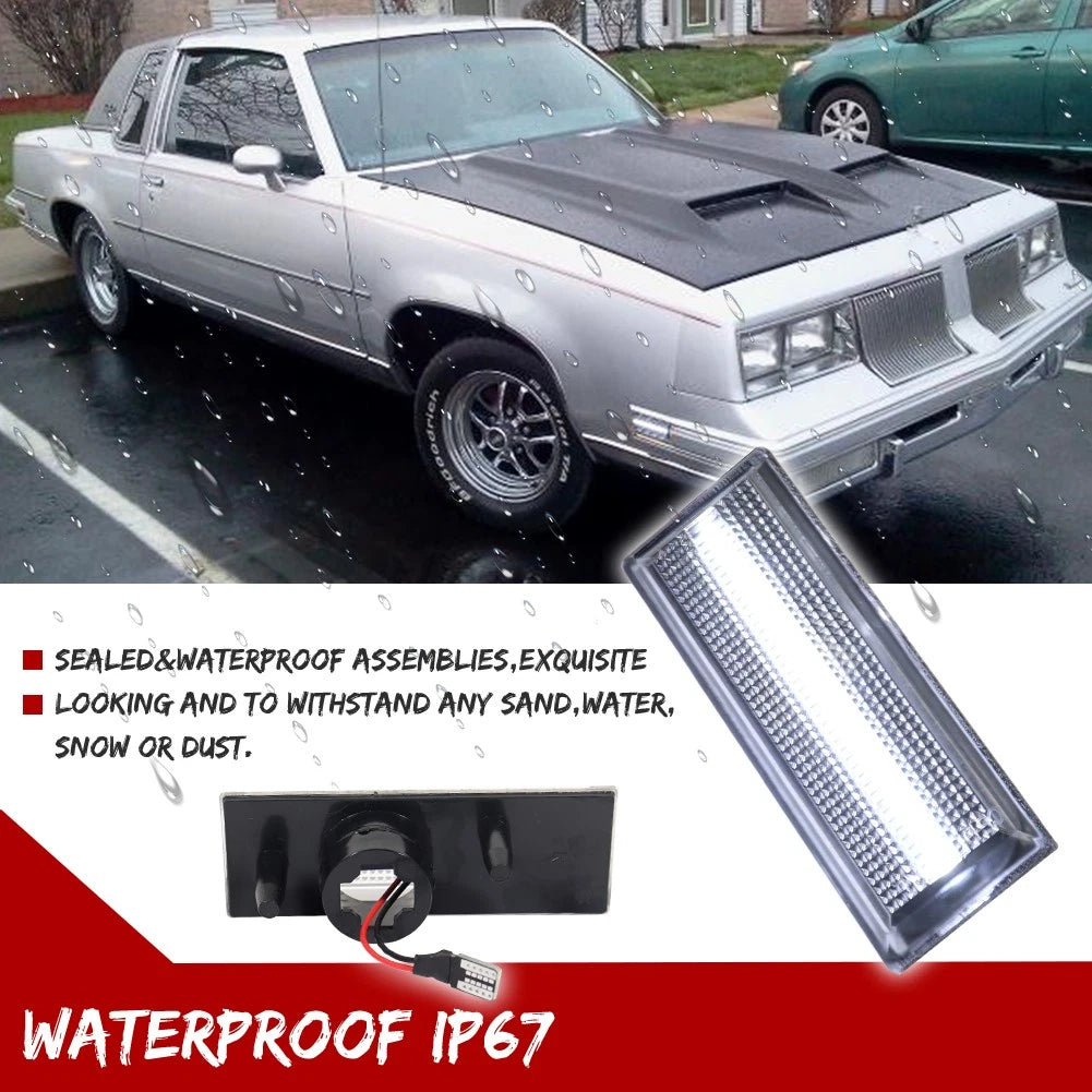 Clear LED Bumper Side Marker Lights for Oldsmobile Cutlass 442 (1981–1988)