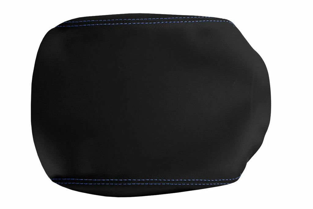 Leather Console Lid Armrest Cover for Honda Pilot (2009–2015) Blue Stitch