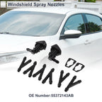 Windshield Washer Nozzle Set of 6 w/ Hose Connector for Jeep (No. 55372143AB)