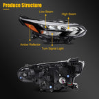 Right Side Headlight with Bulbs for Nissan Sentra 2024-2025