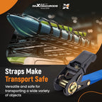 Set of 4 Ratchet Straps 15ft 2200 lb for ATV Trailer