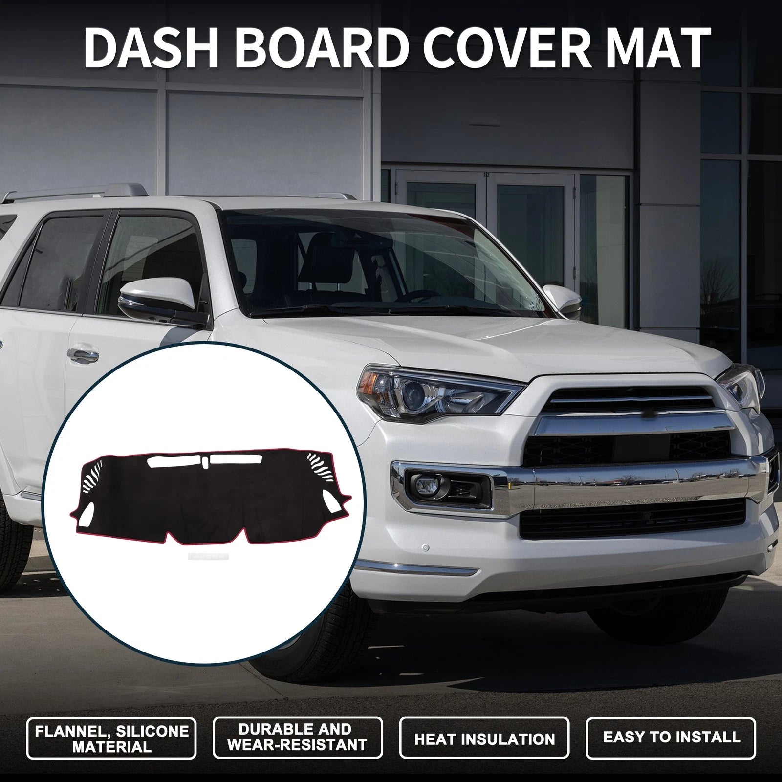 Dashboard Cover Mat for Subaru Levorg (2014–2020) Black Red Set