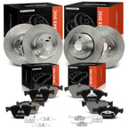 Set of 4 Disc Brake Rotors & Ceramic Pads for BMW 750i 750Li 760Li (2006–2015)
