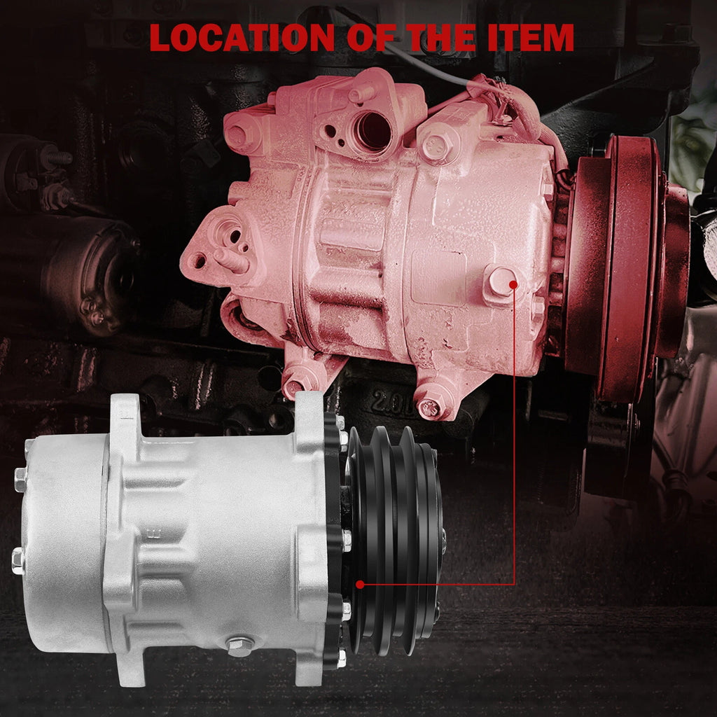 AC Compressor with Clutch for Kenworth T600A Peterbilt 210 320 379 (1987-2003)