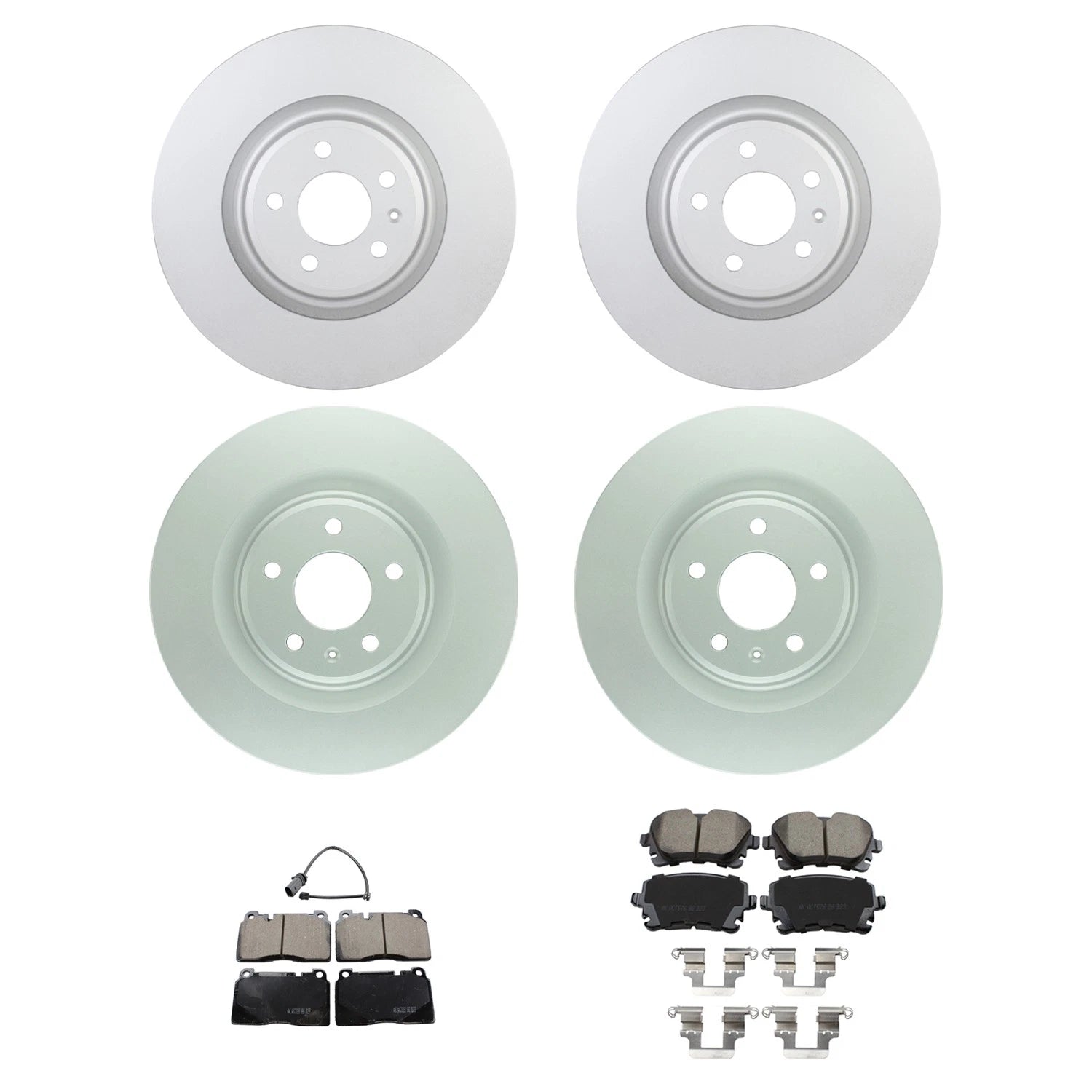 Set of 4 Bosch Rotors & Akebono EURO Ceramic Pads for Audi Q5 (2016)