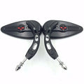 Black Skull Side Mirrors for Harley Super Glide FXE (2006–2017)
